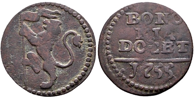 Benedict XIV 1755 Bologna Quattrino